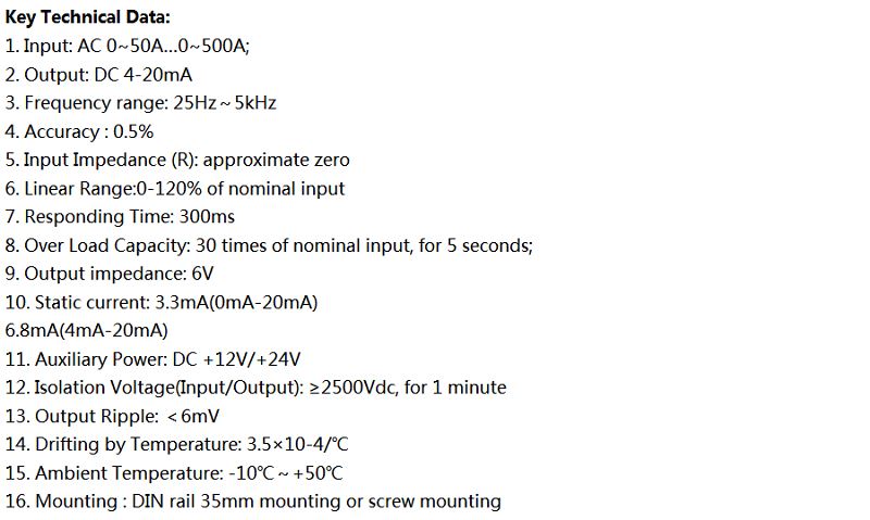 product-1-1 Current Transducer for Monitoring 0-10V Output